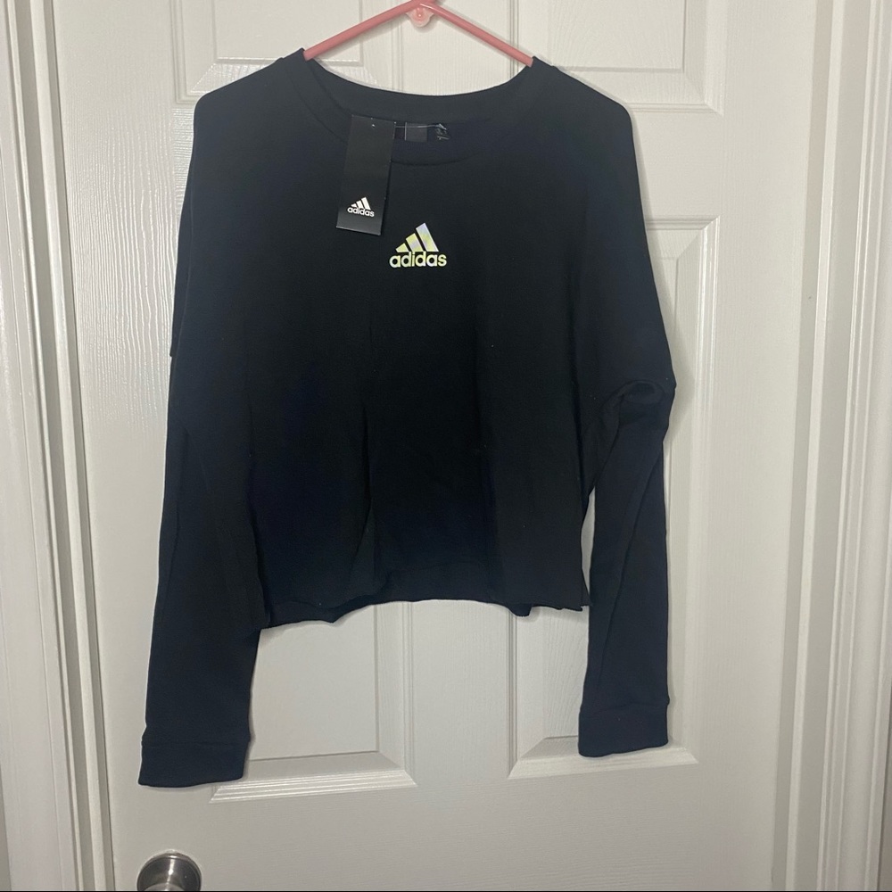 NWT Black adidas tie-dye crewneck